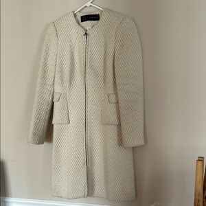 Zara Cream Textured Women's Coat